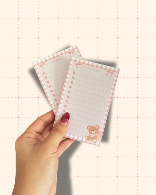 Mini Notepad – Coquette Bear